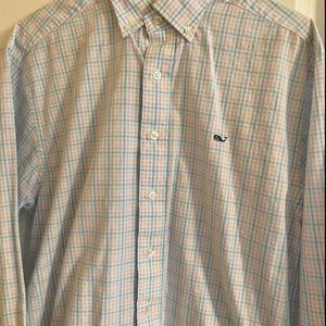 Men's Vineyard Vines Whale Dress Shirt - Medium